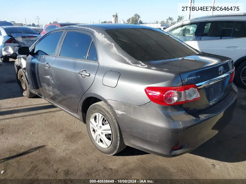 2011 Toyota Corolla S/Le VIN: 2T1BU4EE7BC646475 Lot: 40538849