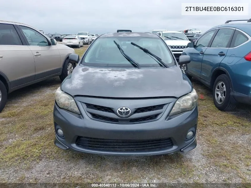 2011 Toyota Corolla S VIN: 2T1BU4EE0BC616301 Lot: 40540113