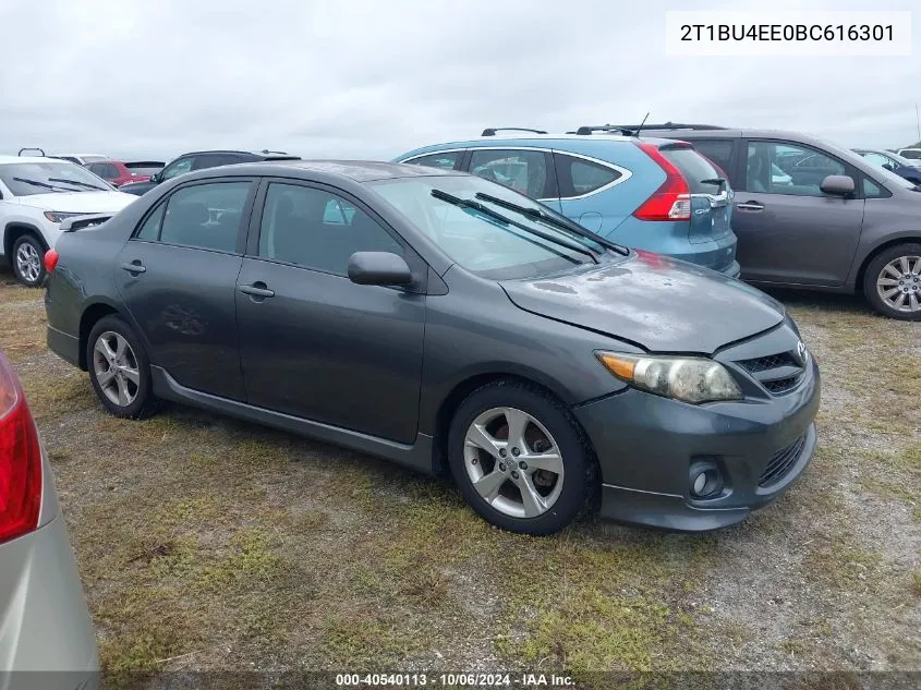 2011 Toyota Corolla S VIN: 2T1BU4EE0BC616301 Lot: 40540113