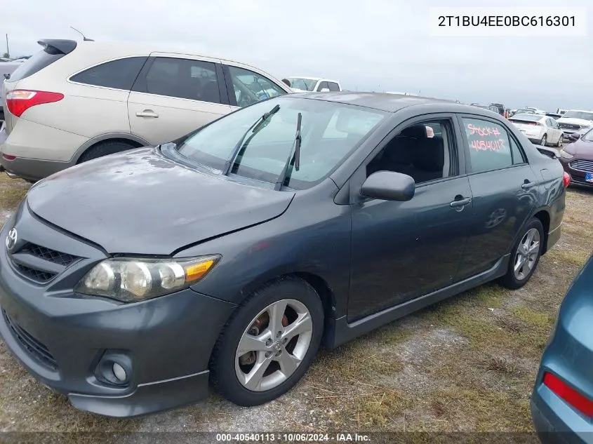 2011 Toyota Corolla S VIN: 2T1BU4EE0BC616301 Lot: 40540113