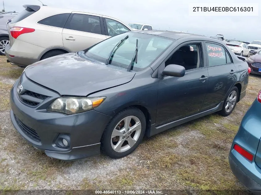 2011 Toyota Corolla S VIN: 2T1BU4EE0BC616301 Lot: 40540113