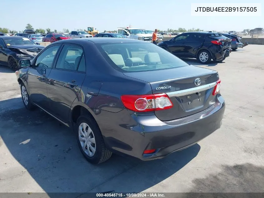 2011 Toyota Corolla Le VIN: JTDBU4EE2B9157505 Lot: 40545715