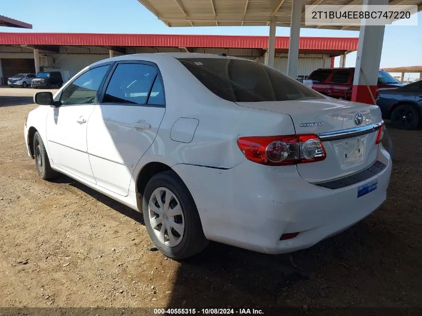 2011 Toyota Corolla Le VIN: 2T1BU4EE8BC747220 Lot: 40555315