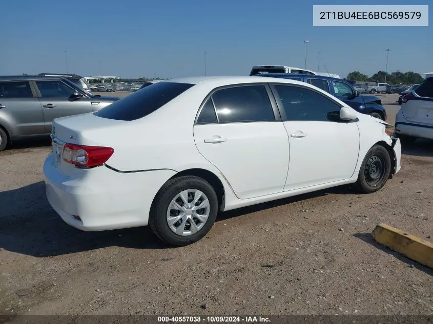 2011 Toyota Corolla Le VIN: 2T1BU4EE6BC569579 Lot: 40557038