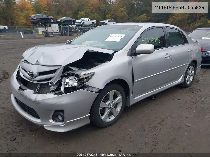 2011 Toyota Corolla S VIN: 2T1BU4EE6BC655829 Lot: 40572345