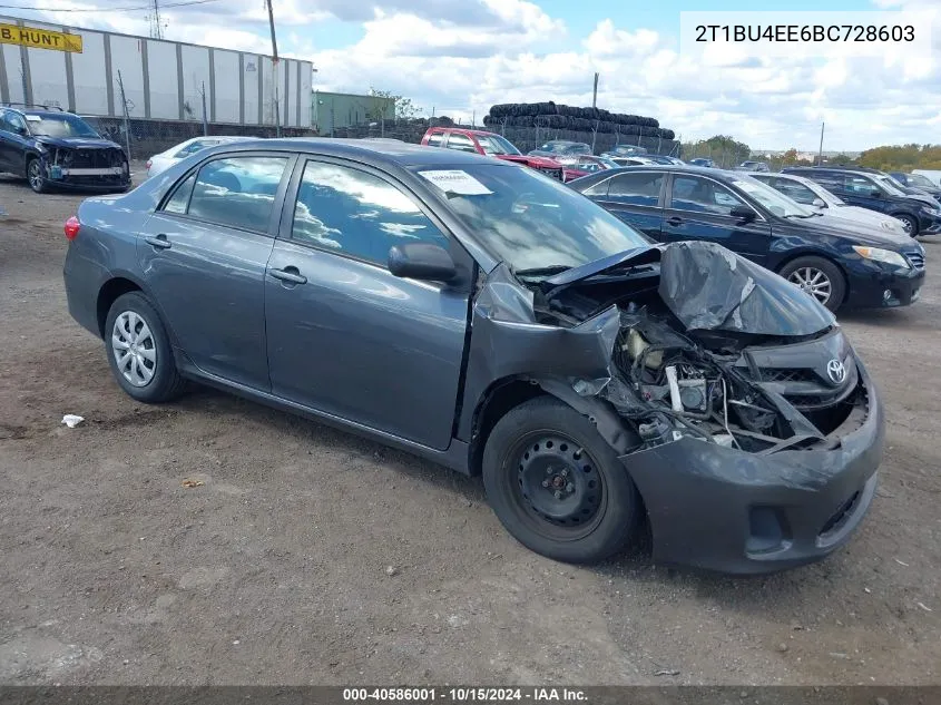 2011 Toyota Corolla Le VIN: 2T1BU4EE6BC728603 Lot: 40586001