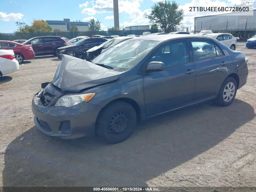 2011 Toyota Corolla Le VIN: 2T1BU4EE6BC728603 Lot: 40586001