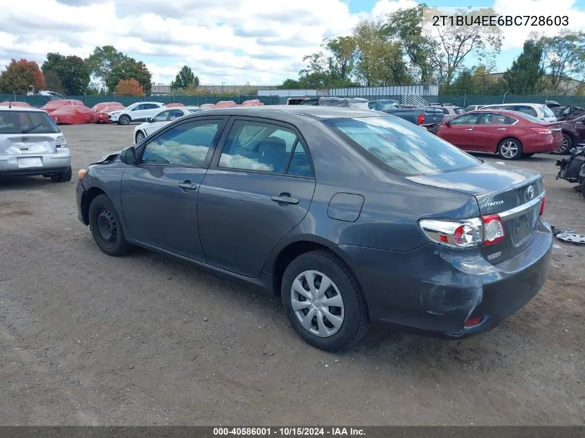 2011 Toyota Corolla Le VIN: 2T1BU4EE6BC728603 Lot: 40586001