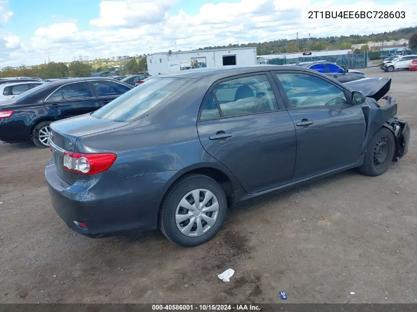 2011 Toyota Corolla Le VIN: 2T1BU4EE6BC728603 Lot: 40586001