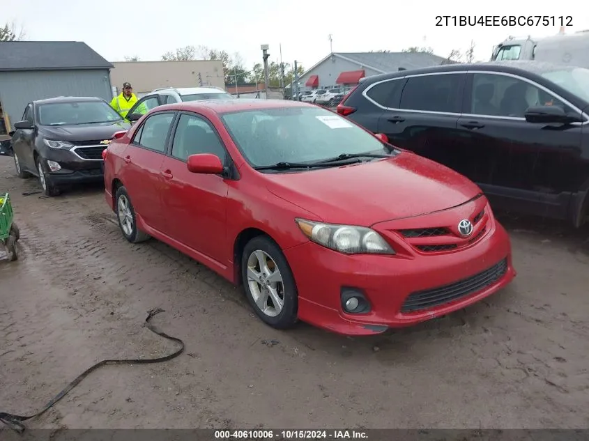 2011 Toyota Corolla S VIN: 2T1BU4EE6BC675112 Lot: 40610006