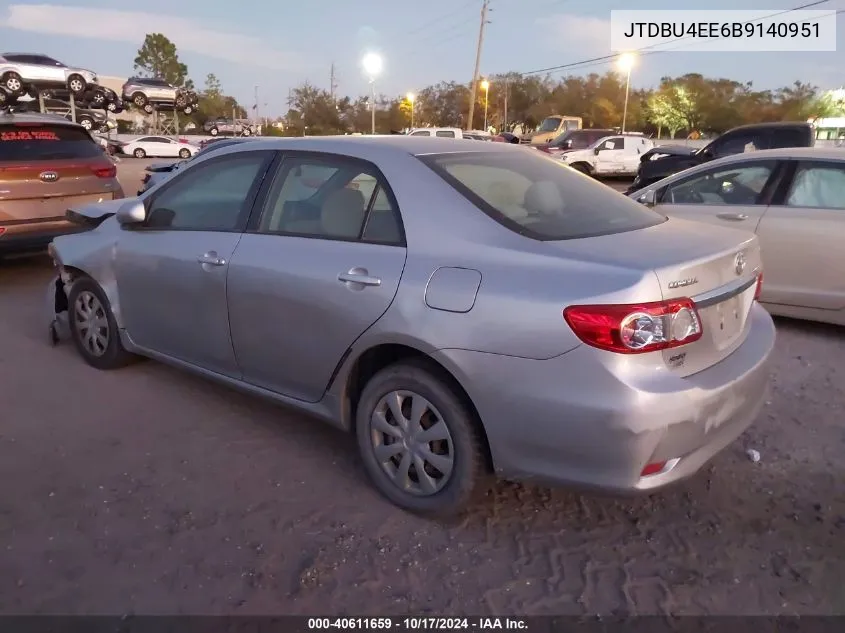 2011 Toyota Corolla Le VIN: JTDBU4EE6B9140951 Lot: 40611659