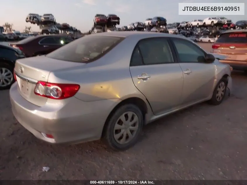 2011 Toyota Corolla Le VIN: JTDBU4EE6B9140951 Lot: 40611659