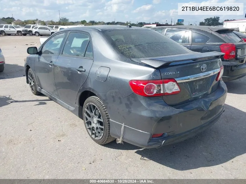 2011 Toyota Corolla S VIN: 2T1BU4EE6BC619820 Lot: 40684530