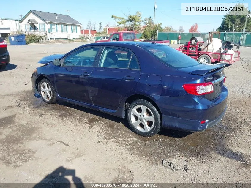 2011 Toyota Corolla S VIN: 2T1BU4EE2BC572351 Lot: 40700570