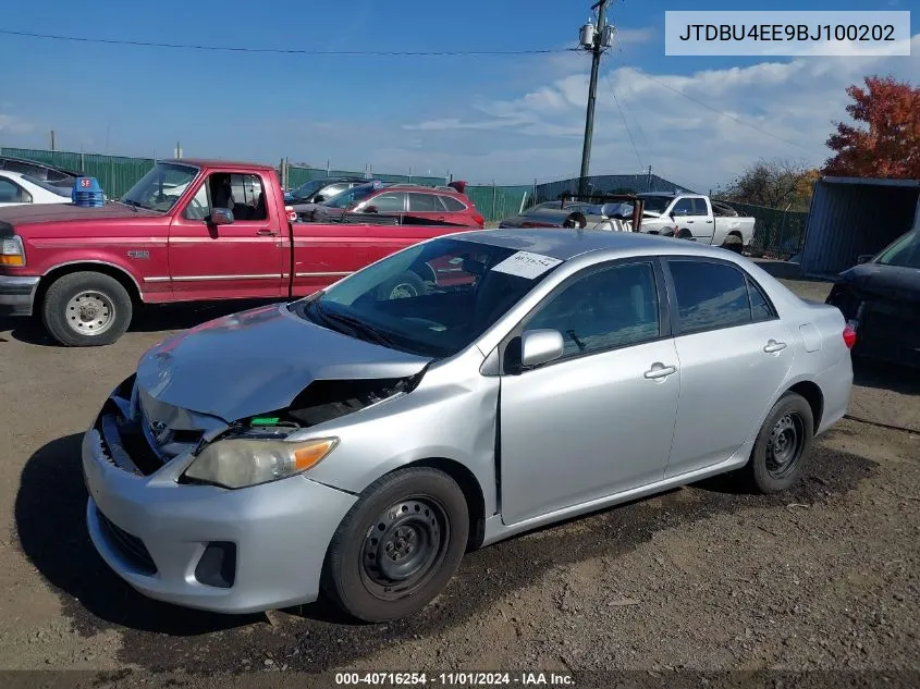 2011 Toyota Corolla Le VIN: JTDBU4EE9BJ100202 Lot: 40716254