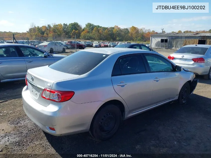 2011 Toyota Corolla Le VIN: JTDBU4EE9BJ100202 Lot: 40716254