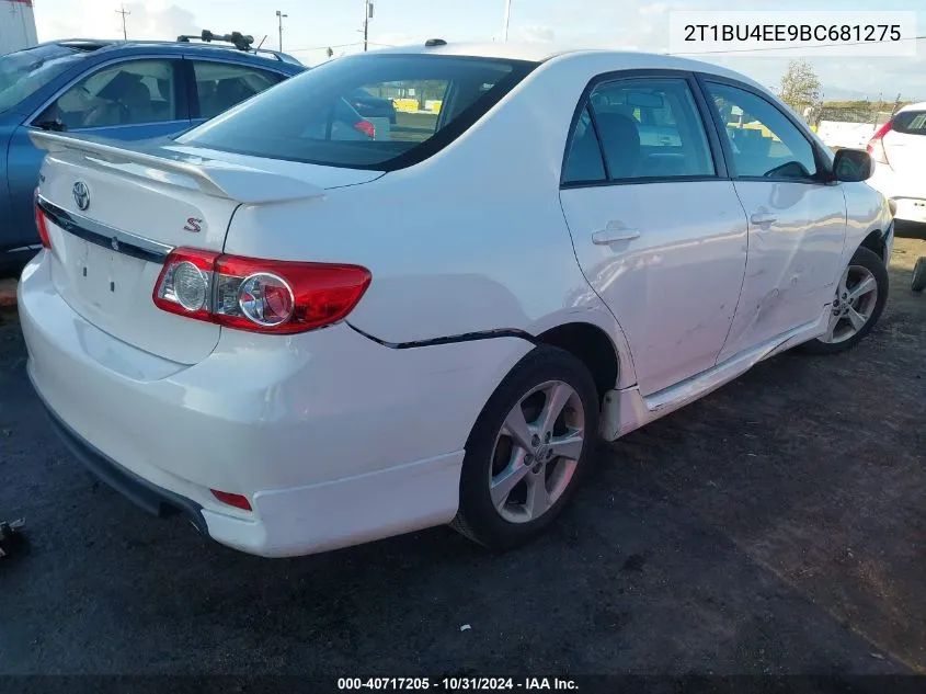 2011 Toyota Corolla S VIN: 2T1BU4EE9BC681275 Lot: 40717205