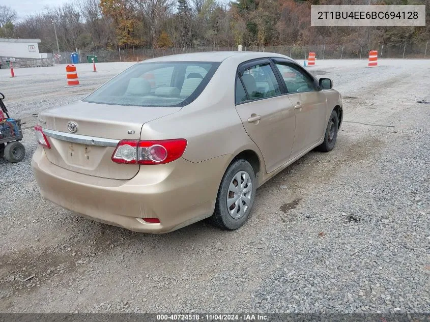 2T1BU4EE6BC694128 2011 Toyota Corolla Le