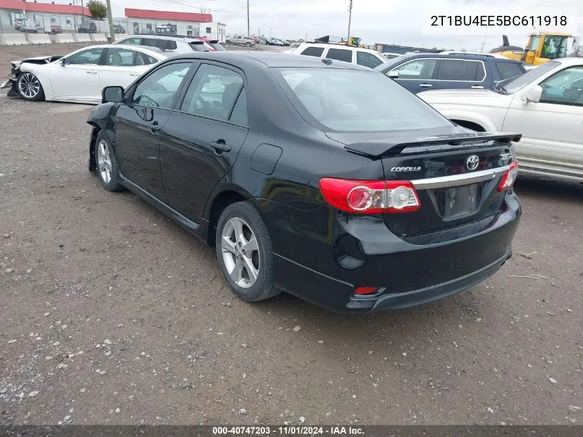 2011 Toyota Corolla S VIN: 2T1BU4EE5BC611918 Lot: 40747203