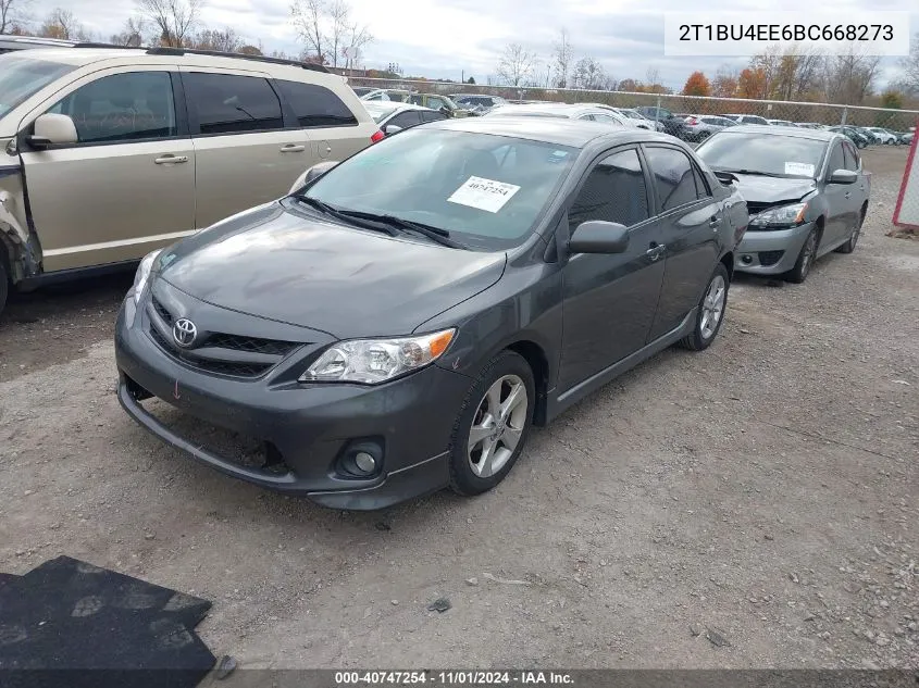 2011 Toyota Corolla S VIN: 2T1BU4EE6BC668273 Lot: 40747254