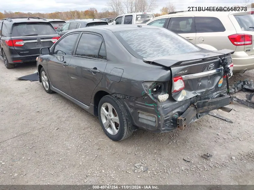 2011 Toyota Corolla S VIN: 2T1BU4EE6BC668273 Lot: 40747254