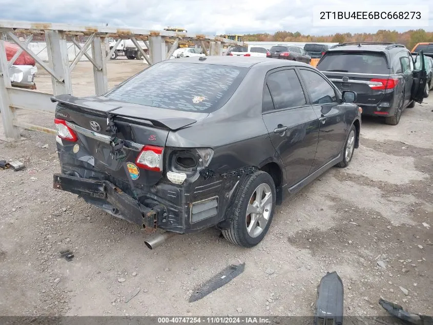 2011 Toyota Corolla S VIN: 2T1BU4EE6BC668273 Lot: 40747254