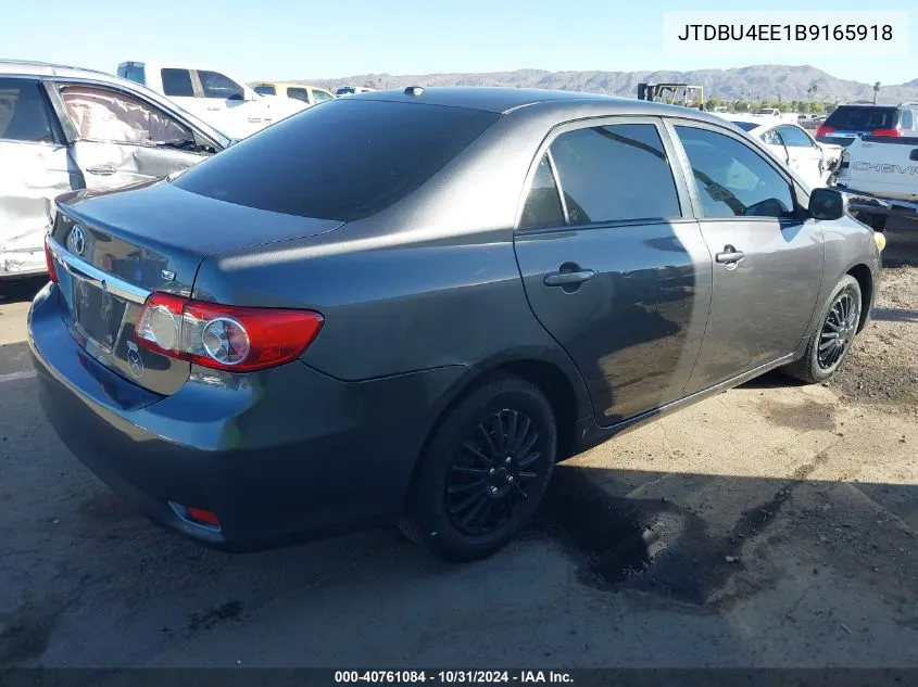 2011 Toyota Corolla Le VIN: JTDBU4EE1B9165918 Lot: 40761084