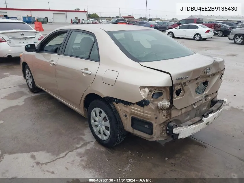 2011 Toyota Corolla Le VIN: JTDBU4EE2B9136430 Lot: 40763130