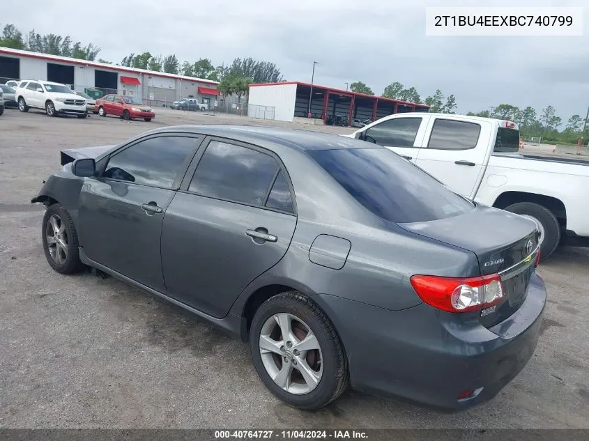 2011 Toyota Corolla Le VIN: 2T1BU4EEXBC740799 Lot: 40764727