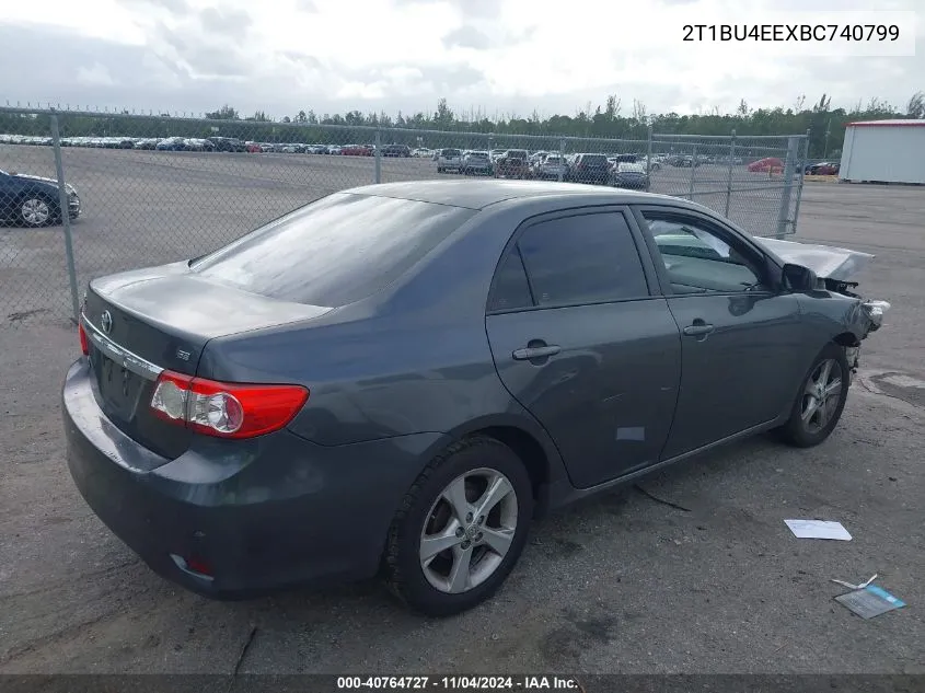 2011 Toyota Corolla Le VIN: 2T1BU4EEXBC740799 Lot: 40764727