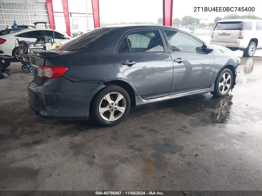 2011 Toyota Corolla S VIN: 2T1BU4EE0BC745400 Lot: 40786067