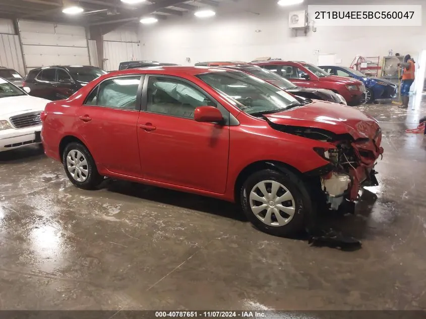 2011 Toyota Corolla Le VIN: 2T1BU4EE5BC560047 Lot: 40787651