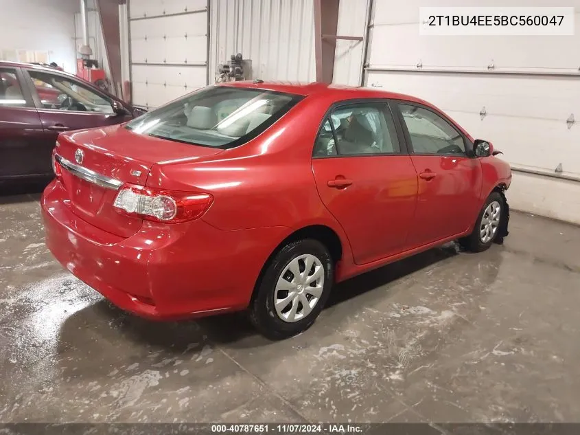 2011 Toyota Corolla Le VIN: 2T1BU4EE5BC560047 Lot: 40787651