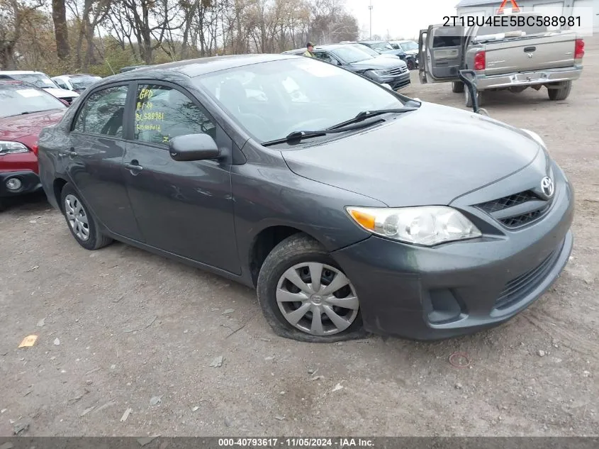 2011 Toyota Corolla Le VIN: 2T1BU4EE5BC588981 Lot: 40793617