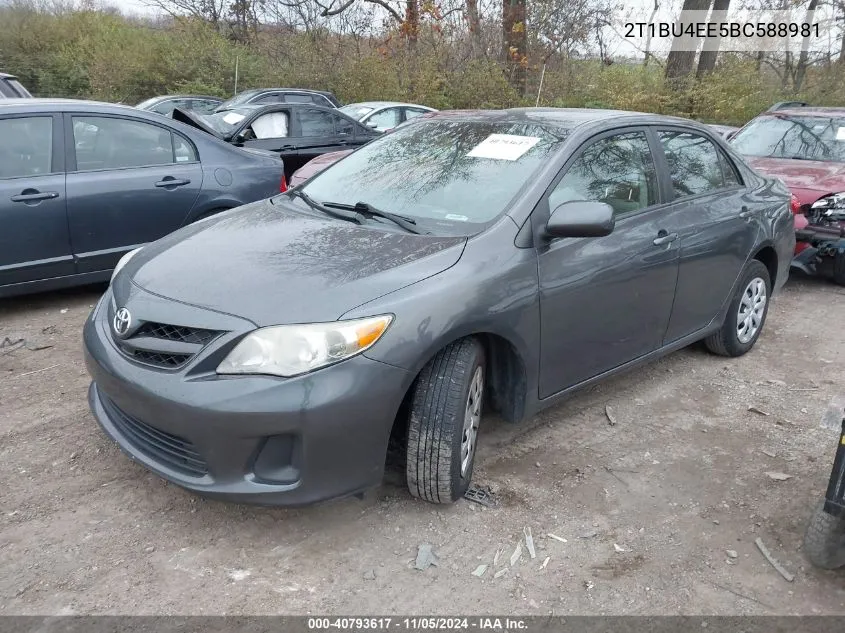 2011 Toyota Corolla Le VIN: 2T1BU4EE5BC588981 Lot: 40793617