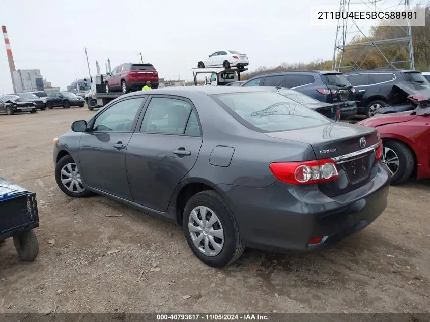 2011 Toyota Corolla Le VIN: 2T1BU4EE5BC588981 Lot: 40793617