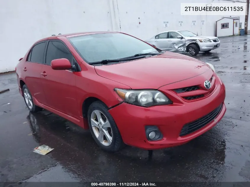 2011 Toyota Corolla S VIN: 2T1BU4EE0BC611535 Lot: 40798398