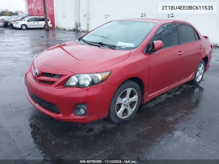 2011 Toyota Corolla S VIN: 2T1BU4EE0BC611535 Lot: 40798398