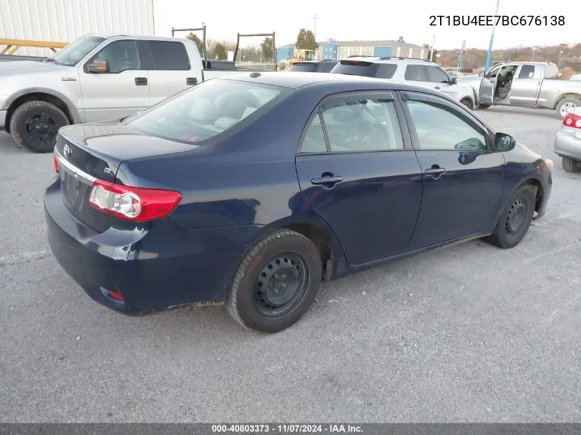 2011 Toyota Corolla Le VIN: 2T1BU4EE7BC676138 Lot: 40803373