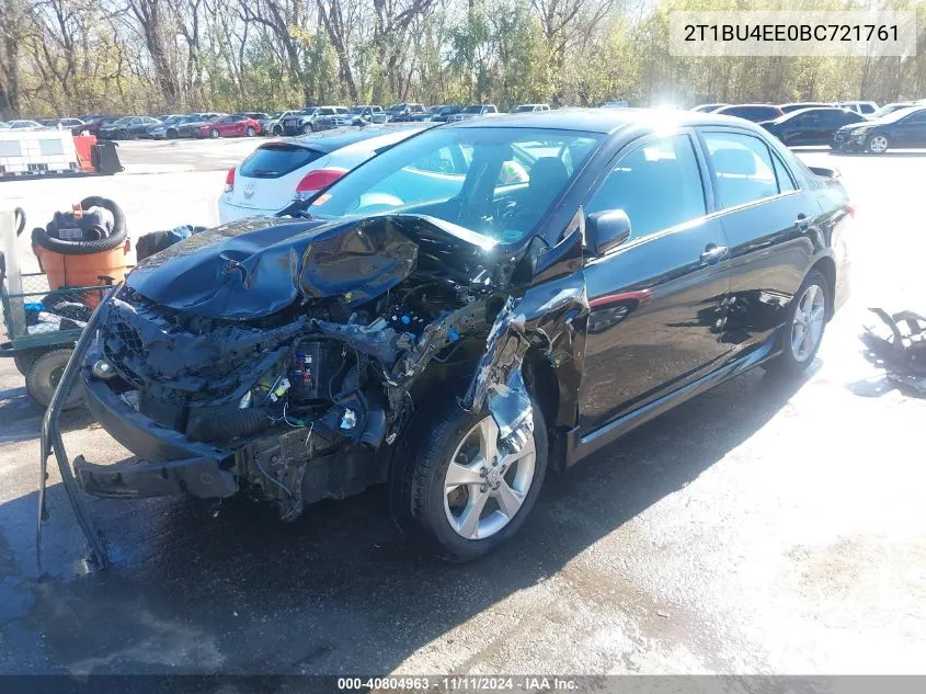 2011 Toyota Corolla S VIN: 2T1BU4EE0BC721761 Lot: 40804963