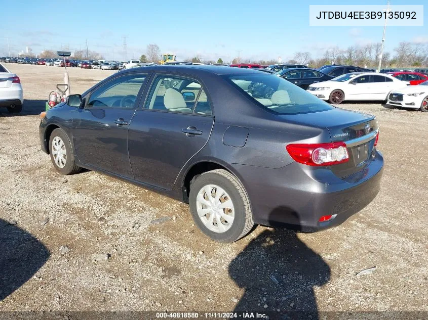 2011 Toyota Corolla Le VIN: JTDBU4EE3B9135092 Lot: 40818580