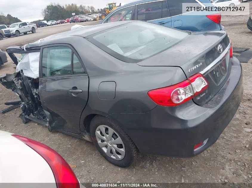 2011 Toyota Corolla Le VIN: 2T1BU4EE2BC712947 Lot: 40831634