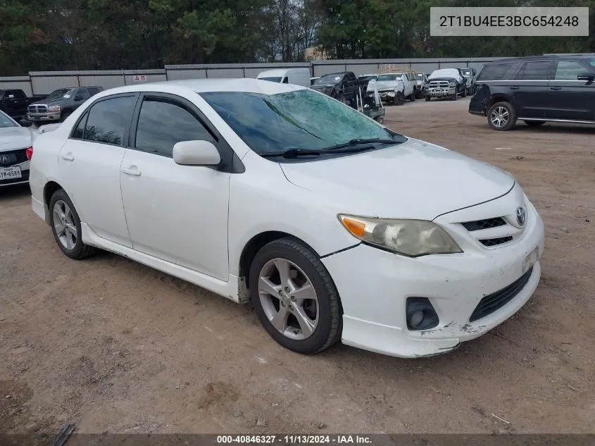 2011 Toyota Corolla S VIN: 2T1BU4EE3BC654248 Lot: 40846327