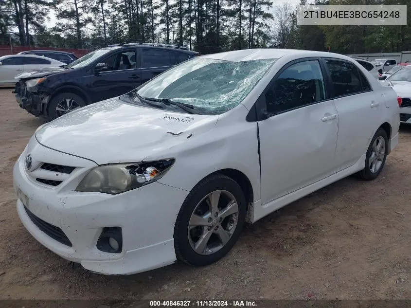 2011 Toyota Corolla S VIN: 2T1BU4EE3BC654248 Lot: 40846327