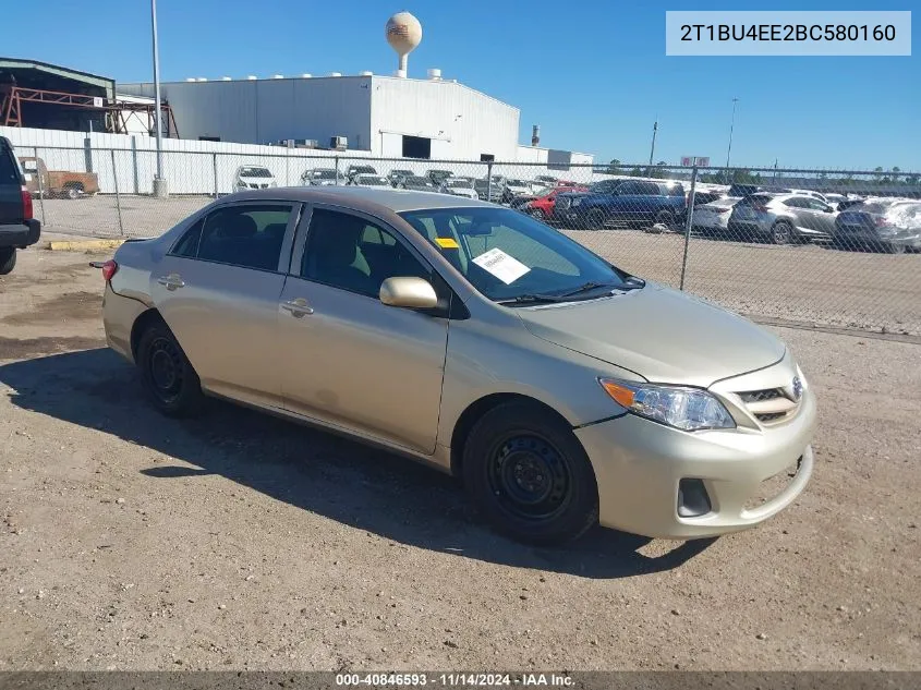 2011 Toyota Corolla Le VIN: 2T1BU4EE2BC580160 Lot: 40846593