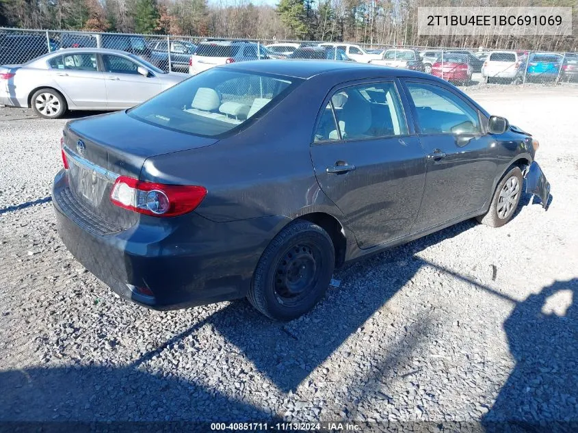 2011 Toyota Corolla VIN: 2T1BU4EE1BC691069 Lot: 40851711