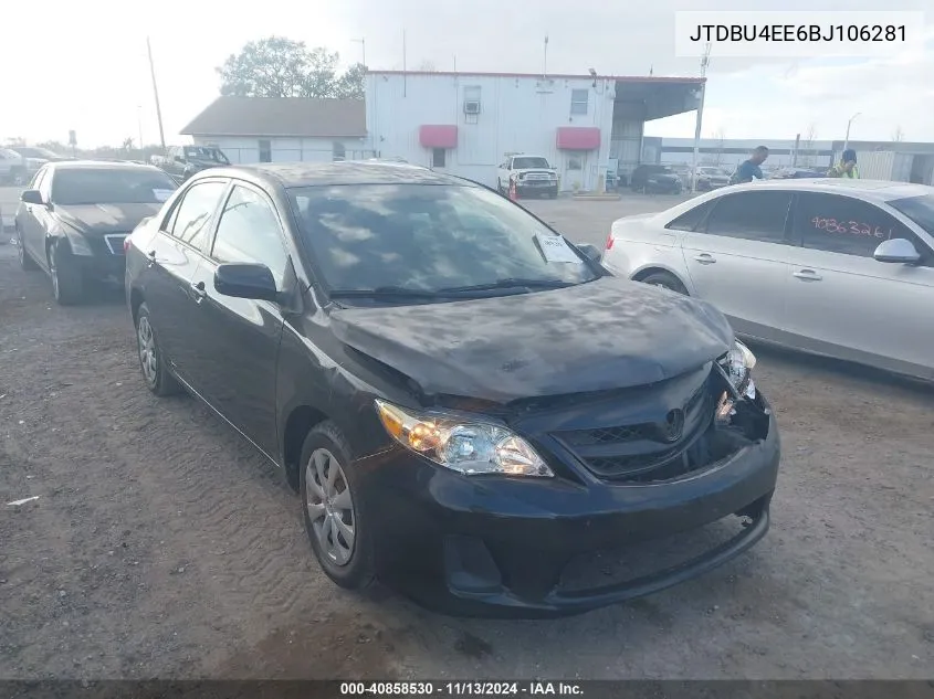 2011 Toyota Corolla Le VIN: JTDBU4EE6BJ106281 Lot: 40858530