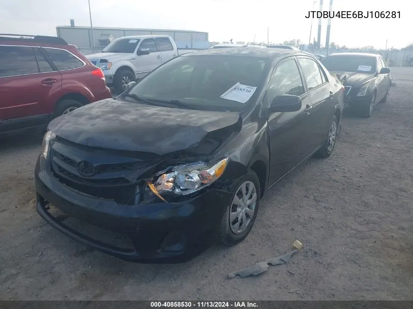 2011 Toyota Corolla Le VIN: JTDBU4EE6BJ106281 Lot: 40858530