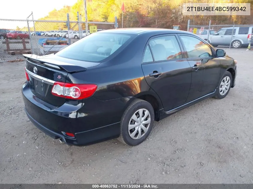 2011 Toyota Corolla S VIN: 2T1BU4EE4BC599342 Lot: 40863752