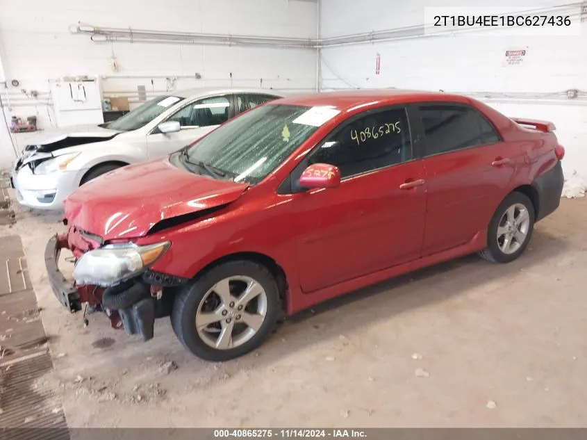 2011 Toyota Corolla S VIN: 2T1BU4EE1BC627436 Lot: 40865275